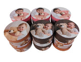 Set 12 cutii rotunde mici cu imprimeu foto