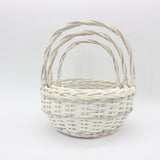 ART033203Set 3 Cosuri Rotunde din Rachita Alb