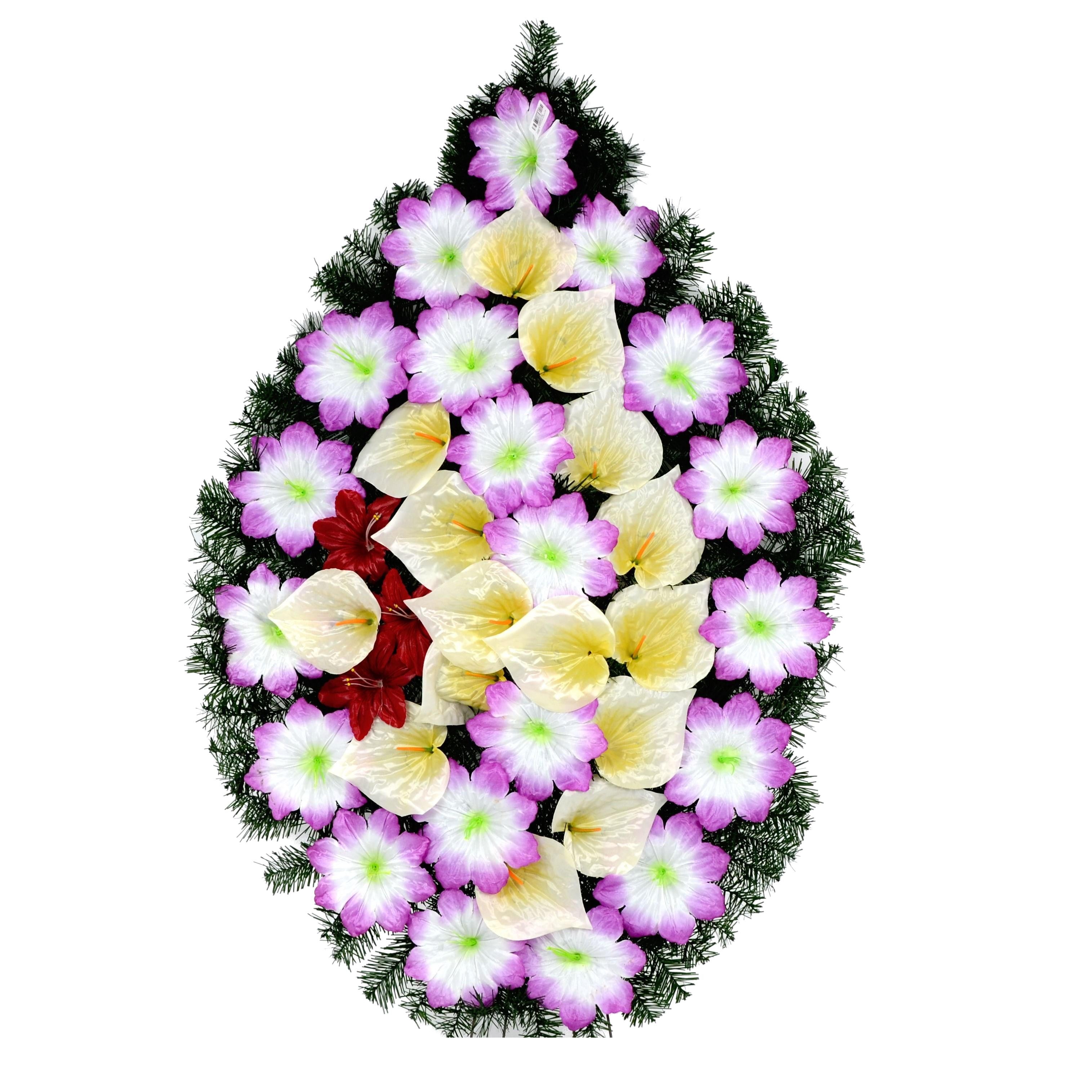Coroana tip lacrima plina cu flori H 120 C3
