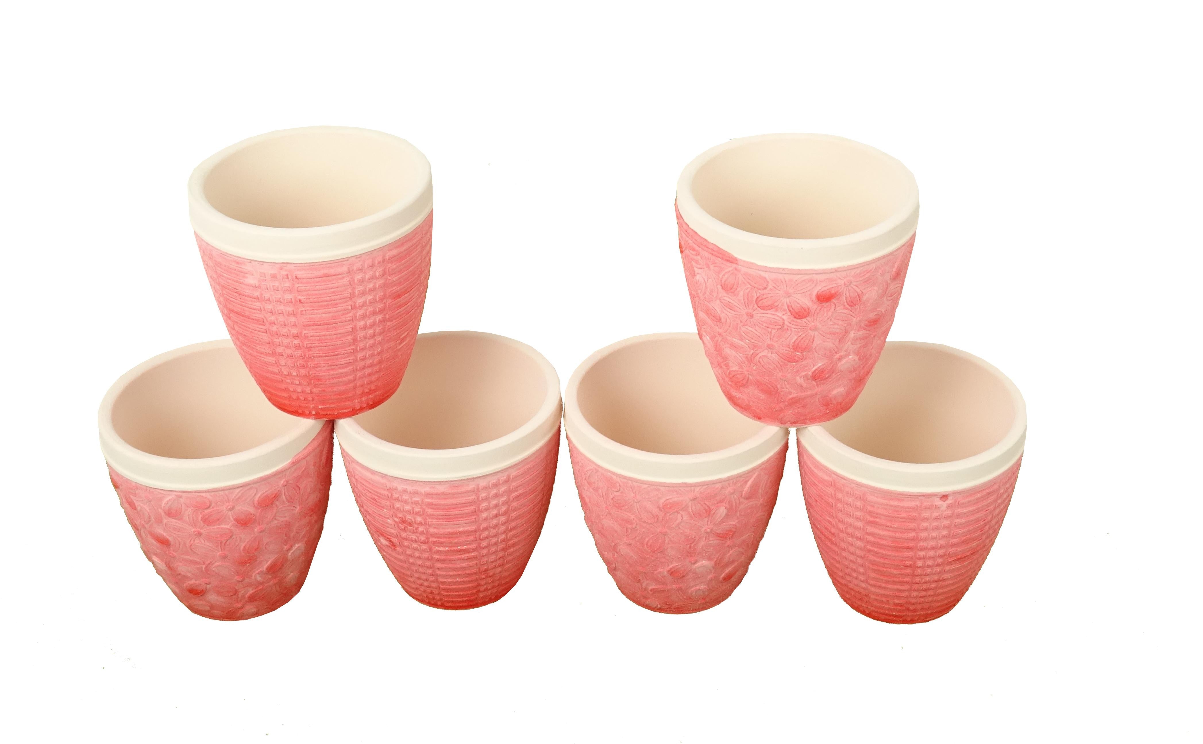 Set 12 vase ceramice rotunde conice uni H 8