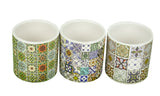 Set 12 vase ceramice rotunde cu imprimeu H 7