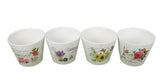 Set 4 vase ceramice rotunde conice cu imprimeu H 12
