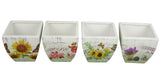 Set 4 vase ceramice patrate cu imprimeu H 11