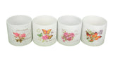 Set 4 vase ceramice rotunde cu imprimeu H 10 M 3
