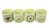 Set 4 vase ceramice rotunde cu imprimeu H 11 M 1