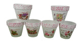 Set 6 vase ceramice rotunde conice cu imprimeu H 12 M 1