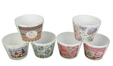 Set 6 vase ceramice rotunde conice cu imprimeu H 10 M 1